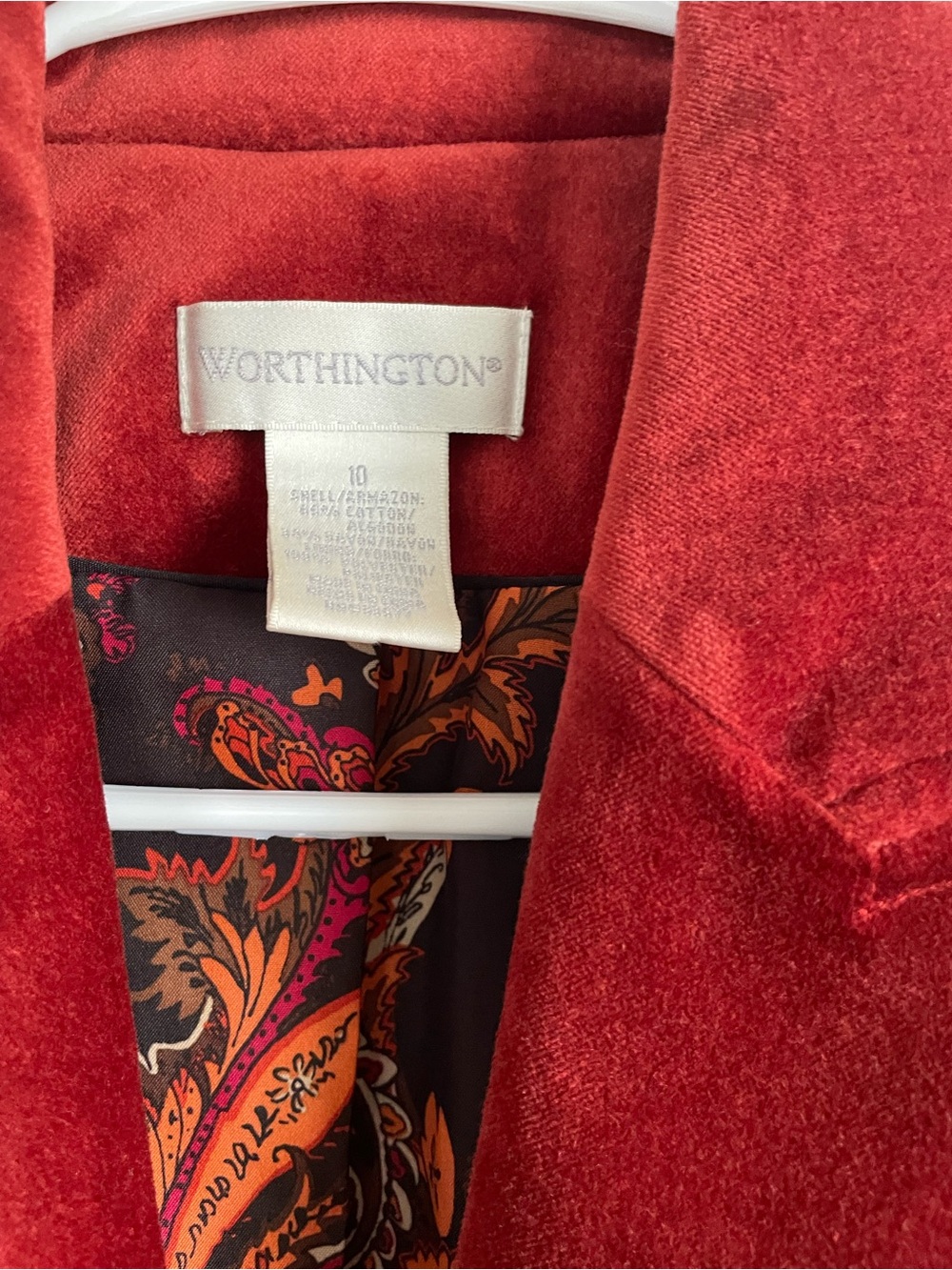 Worthington Red Velvet Tailored Blazer - Picture 3 of 3